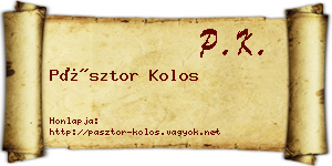 Pásztor Kolos névjegykártya